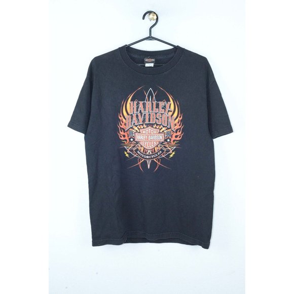 Harley Davidson Other - 90s VTG Harley Davidson Orange Flame Tribal Nevada Tee